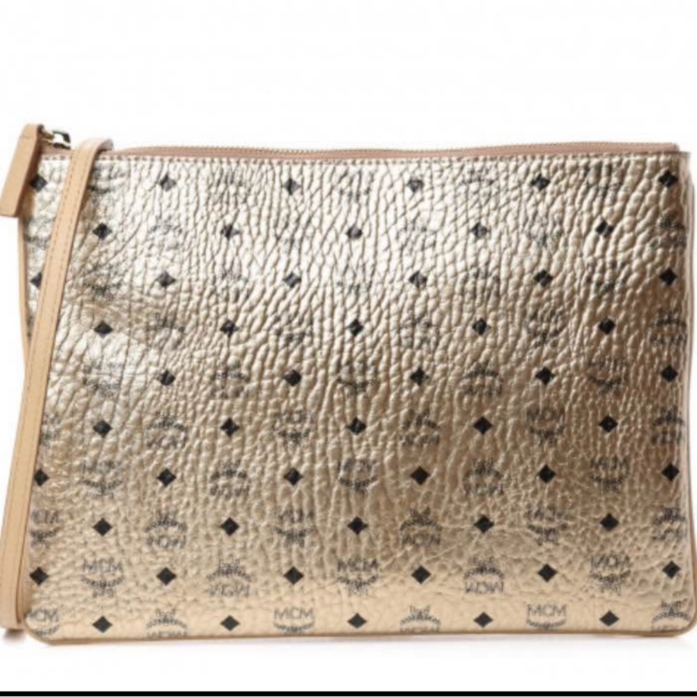 MCM Visetos Gold Crossbody, New condition!
